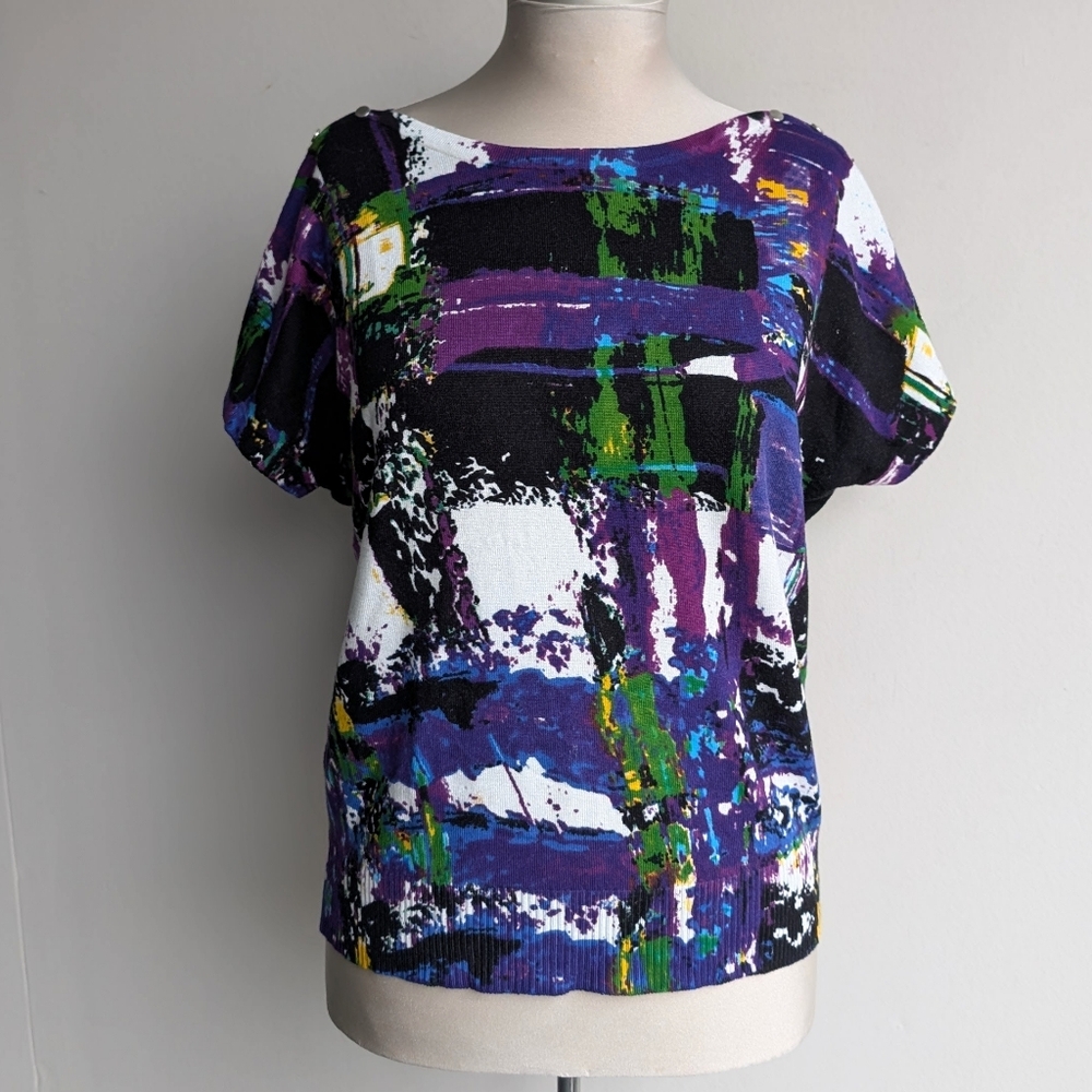 Joseph A Abstract Print Short Sleeve Top